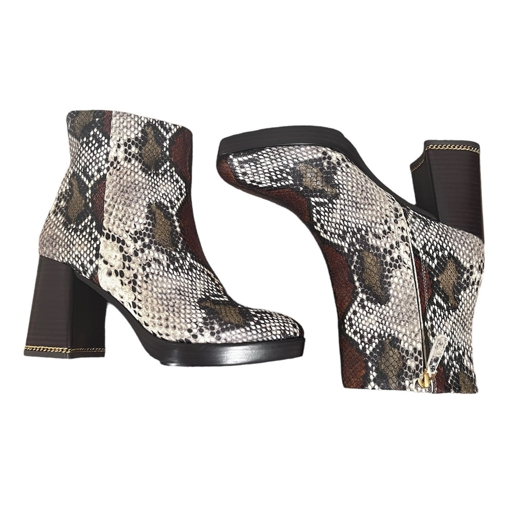 Tory Burch Ruby Platform Chain Inlay Heel Boots-S… - image 1